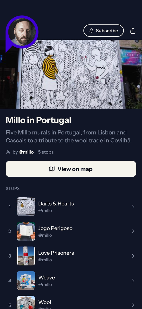 Millo in Portugal: a trail of five of his murals.